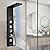 ROVOGO Shower Panel Tower System with LED Lights - No Battery Needed, Shower Column with Rainfall Waterfall Shower, Body Jets, Handheld Shower and Tub Spout, Black