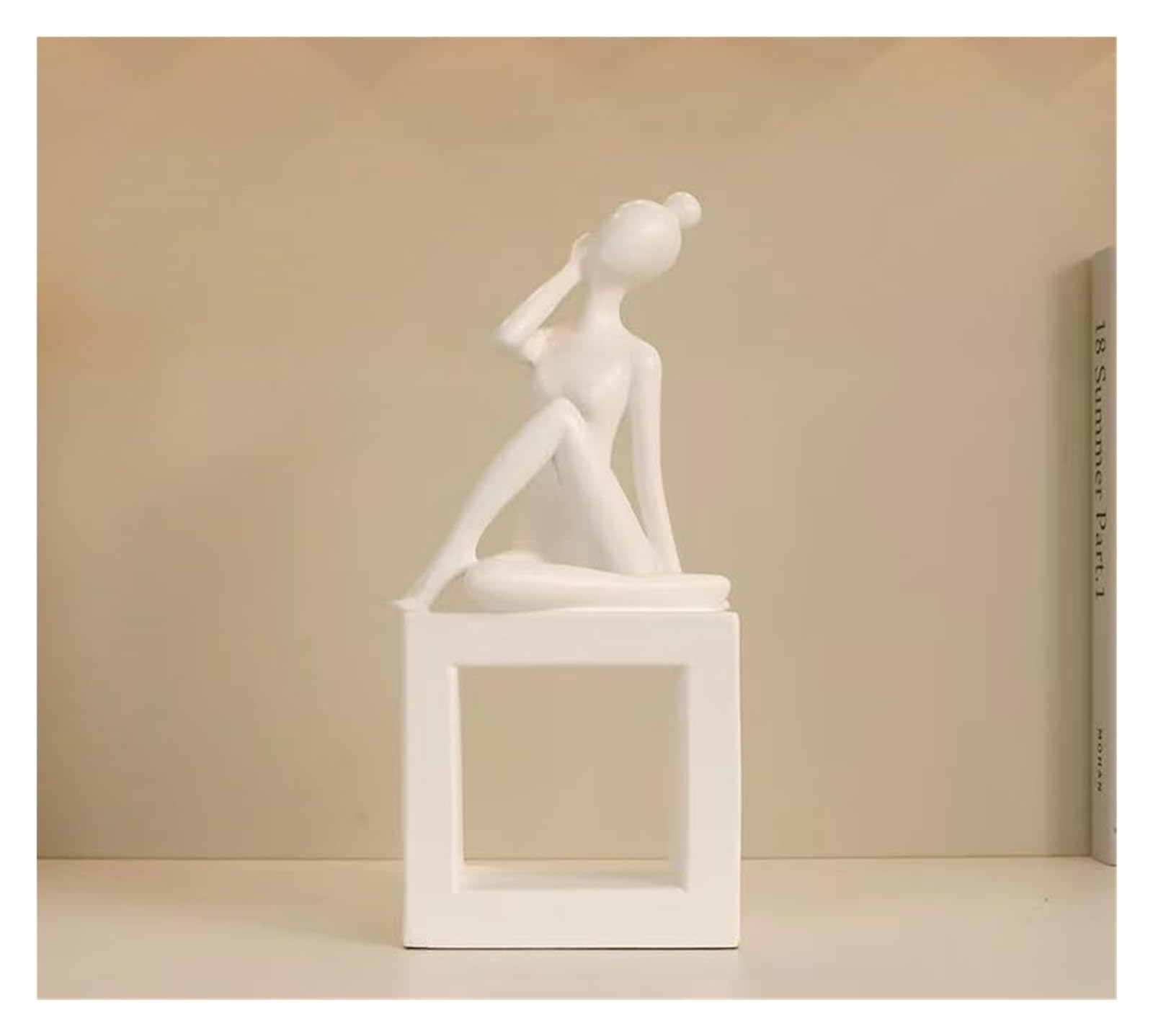 JJJing5 Decor Decorative Nordic Abstract Figure Sculpture 6 Styles To Choose Nightstand Accessories(White Square Style)