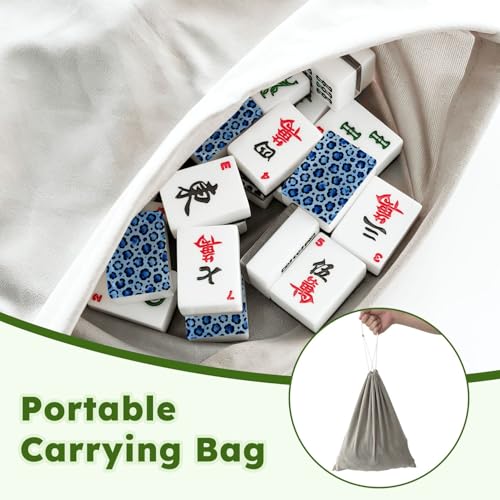 Set de Fichas American Mahjong Estampado Leopardo Azul miniatura 5