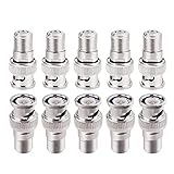F BNC 変換 コネクタ 10個 SLEIJAOOE.N 銅材質 BNCオス-Fメス 変換プラグ アダプタ 防犯カメラ 監視カメラ 同軸ケーブル CCTVなど 接続用 BNC型 F型