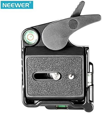 Neewer® Black Aluminum Alloy Quick Release QR Plate Adapter with 1/4"-3/8" Screw and Bubble Lever for DSLR Camera Tripod Monopod Stabilizer Ball Head