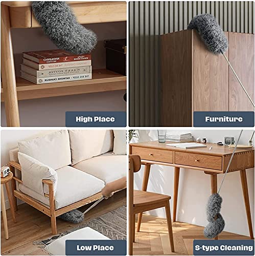 Faxiang 1Pcs/100 Telescoping Cobweb Duster For Cleaning,Microfiber Feather Duster With Extendable Pole,Feather Duster For Cleaning Roof,High Ceiling,Fan,Furniture,Blinds,Cobweb,Keyboard,Cars #TOP1