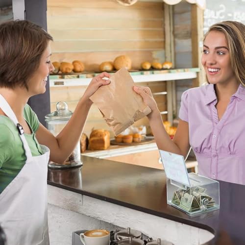 Acrylspendenbox, 2 Stück Acrylspendenbox Abschließbare, Klarer Stimmzettelkasten, mit Schloss und Schlüssel, mit Aufkleber, für Abstimmungen, Gewinnspiele, Wettbewerbe, Visitenkarten