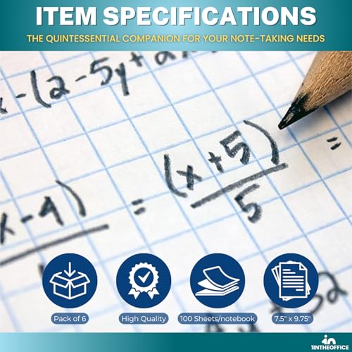Cuaderno de composición cuádruple rayado 4 x 4 con cubierta rígida protectora de mármol 4
