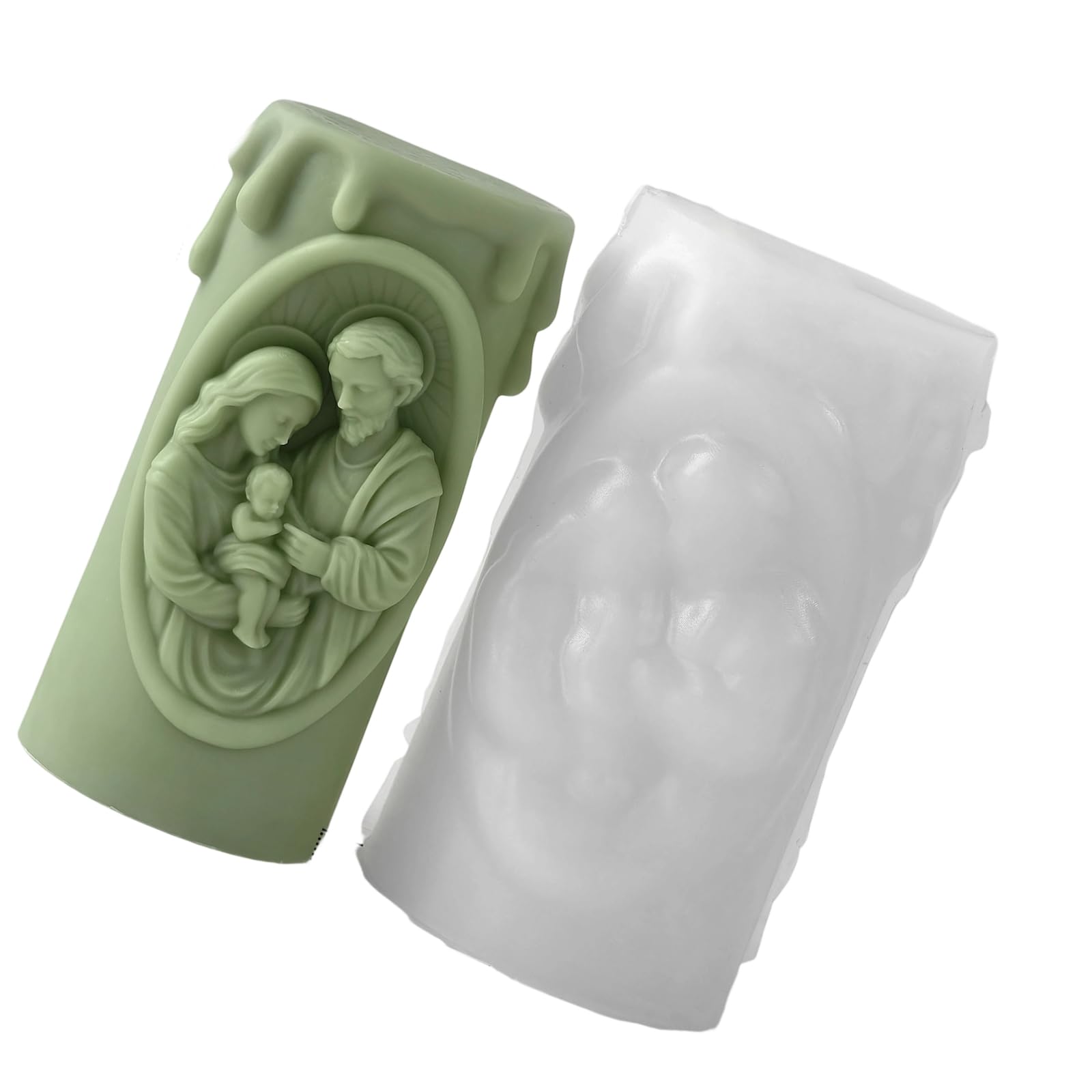 CAZSTYK Nativity Embossed Cylindrical Silicone Mold Holiday for Resin Casting Making Soap Chocolate Nativity Scene Cylinder Mold Embossed Design for Soap Chocolate and Resin Holiday