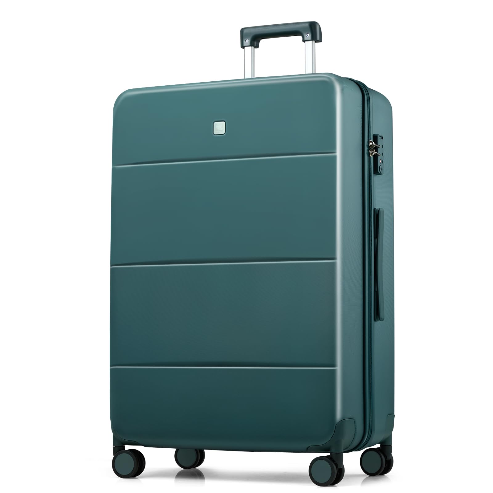 Hanke 28 Inch Luggage Large Suitcase with Spinner Wheels Tsa Luggage Suitcases Hard Case Luggage for Women Men Rolling Checked Suitcase (Blackish Green)