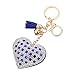 Produktbild Diamant-Herz-Leder Tassel Schlüsselanhänger DIY-Projekt (Color : Blue)