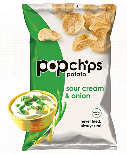 Popchips Sour Cream & Onion Potato Chips 5 oz Bags (Pack of 12) - //coolthings.us