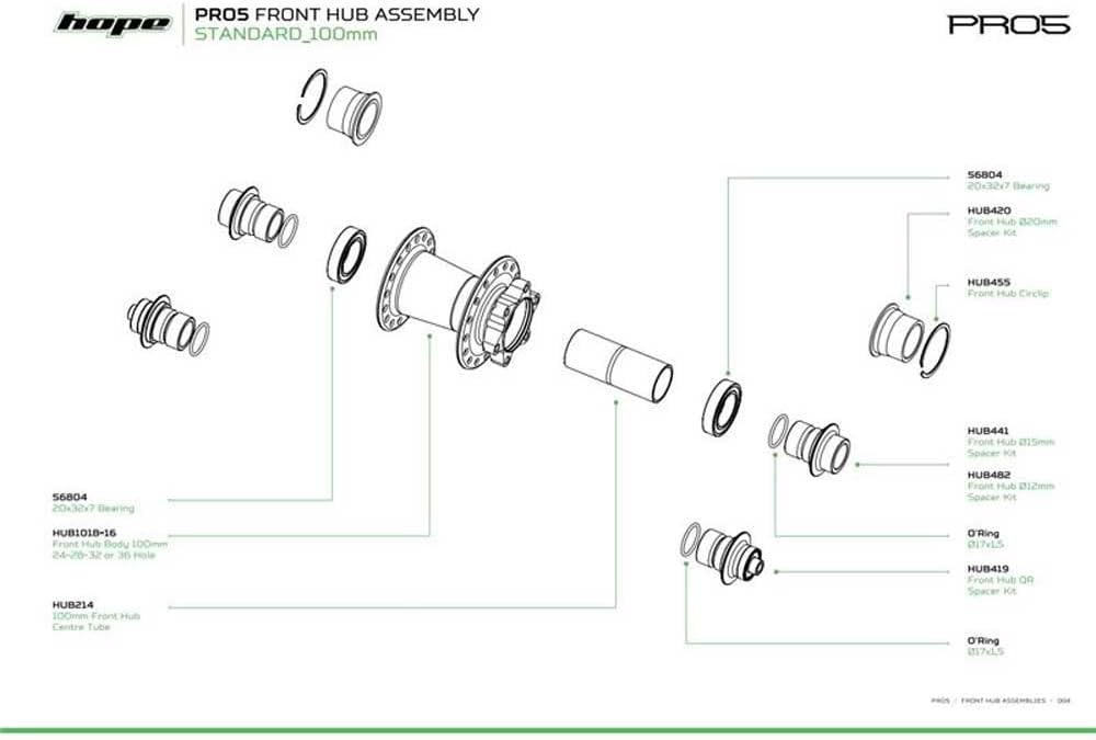 Hope Pro 5 Front Hub - 15x100 - 32h - Black