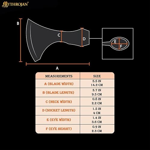 Miniatura 2 de Cabeza de hacha vikinga, borde de corte medieval con cabeza de hacha de acero al carbono altamente pulido para recreaciones históricas, disfraces