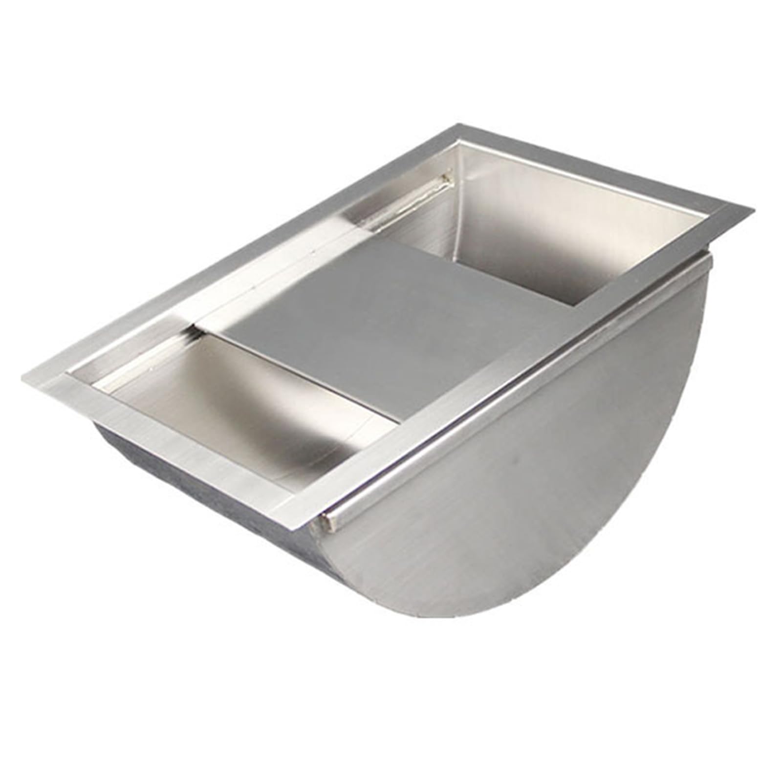 Drop-in Deal Tray, 304 Stainless Steel Cash Register Tray Brushed Finish for Bank, Hospital, Gas Stations, Cash Register Window, Ticket Window (Silver),A