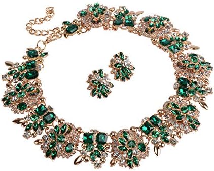 Holylove Statement Chunky Crystal Necklace for Women Fashion Jewlery White 1 Set Retro Style in Gift Box-8041 White Single