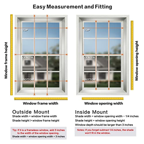 Abocide Custom Cordless Cellular Shades, Blackout Blinds For Windows, Room Darkening Honeycomb Shades, 1'' Single Cell Pleated Shades For Bedroom, Child Room, Office (Dark Blue) #TOP5