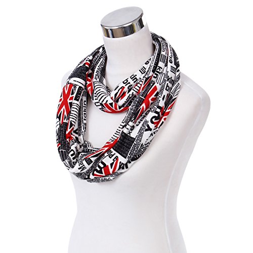 Premium Union Jack UK British Flag Print Infinity Loop Circle Scarf3