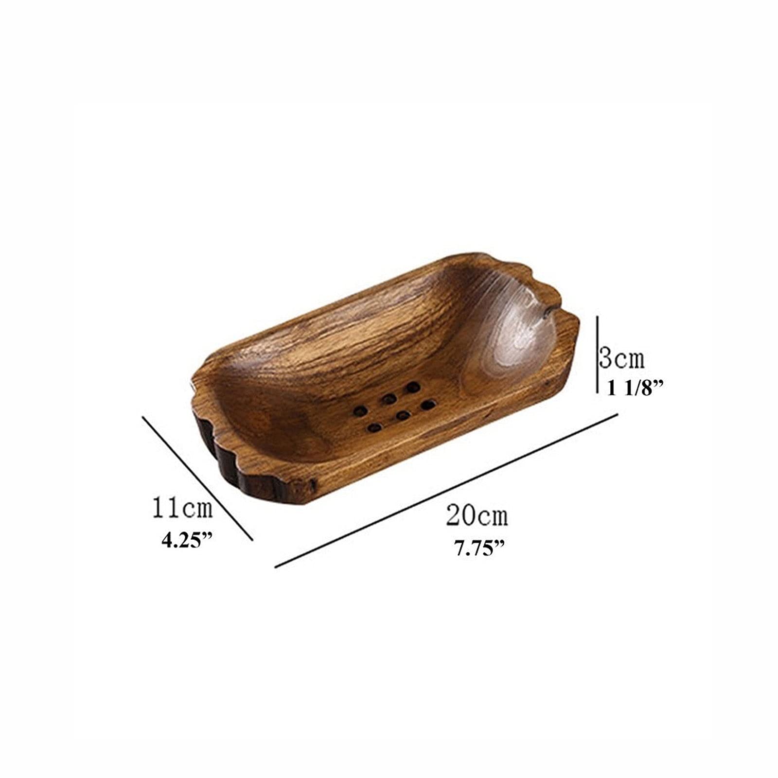 Jabonera de Madera Hecha a Mano para Ducha, jabonera de Madera Artesanal para bañera, Bandeja Protectora para jabón, Caja para esponjas y estropajos