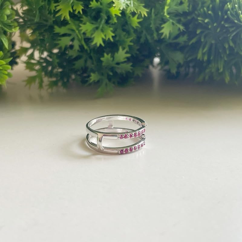 Red Ruby Enhancer Guard For Women, 14k Gold Plated Silver Red Ruby Wrap Ring, Enhancer Ring Guard, Enhancer Ring