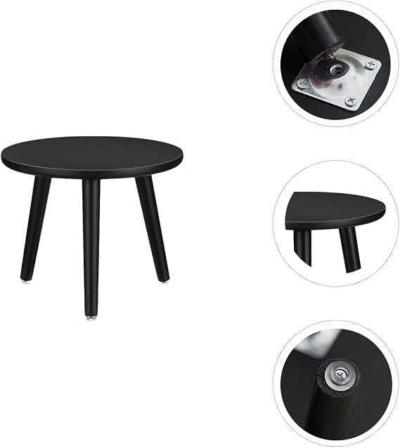 Hniuyun Small Wooden Plant Stand Indoor Table for Flower Pots, Black