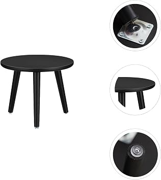 Hniuyun Small Wooden Plant Stand Indoor Table for Flower Pots, Black