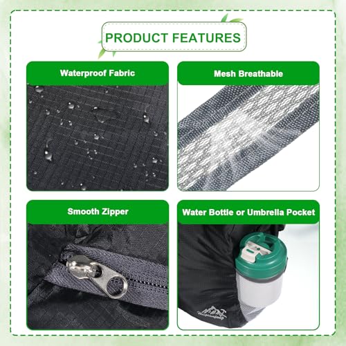 Mochila Plegable Ultraligera Negra para Senderismo miniatura 3