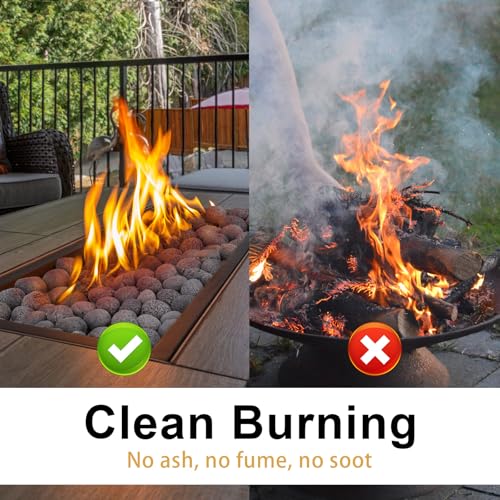 Image of Pulovin 10 Pounds Lava Rocks for Fire Pit, 2-3 Inch Natural Volcanic Stones for Indoor Outdoor Gas Fireplaces, Decorative Garden Stone for Outdoor Landscaping, Walkways, Yard