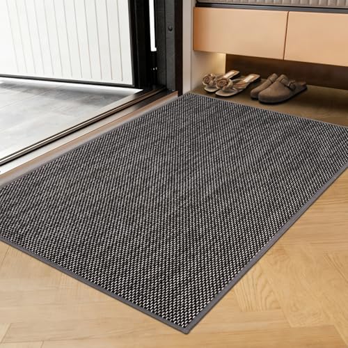 Indoor Door Mat 17"x30", Reusable Non-Slip Self-Adhesive Backing - image 1