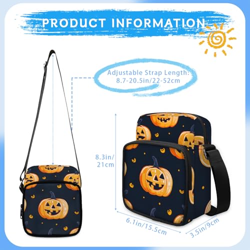 Mini Lightweight Crossbody Bag Casual Shoulder Handbag Portable Small Backpack Trvel Halloween Style Pattern Design2