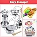 Kids Pretend Play Kitchen Toys Accessories Set, 32 Items Stainless Steel Toy Pots and Pans Sets w/ Rack Organizer, Metal Cooking Utensils & Apron, Play Food w/ Basket for Kids Girls Boys Toddlers