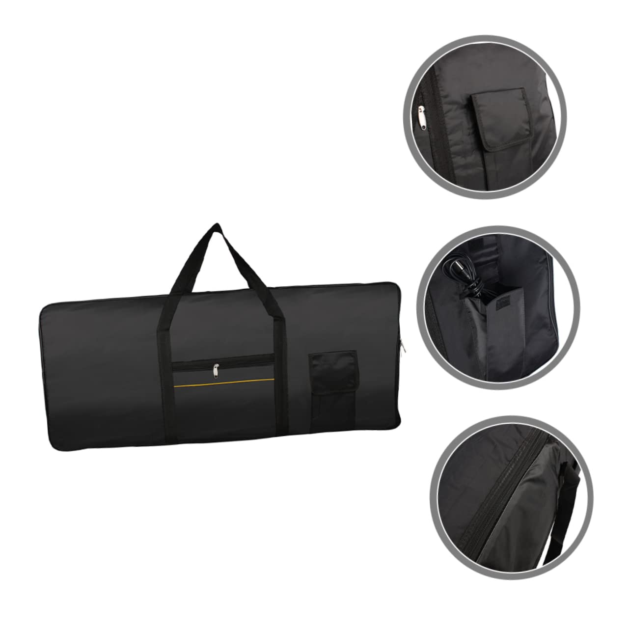Borsa per Tastiera Elettronica 61 Tasti Oxford Manico Comodo Design alla Moda Nero