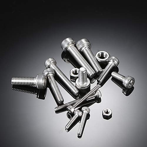 KKmoon DIN912 M2/M-3/M-4 304 Aço Inoxidável Soquete Hexágono Parafuso e Porca Combinação