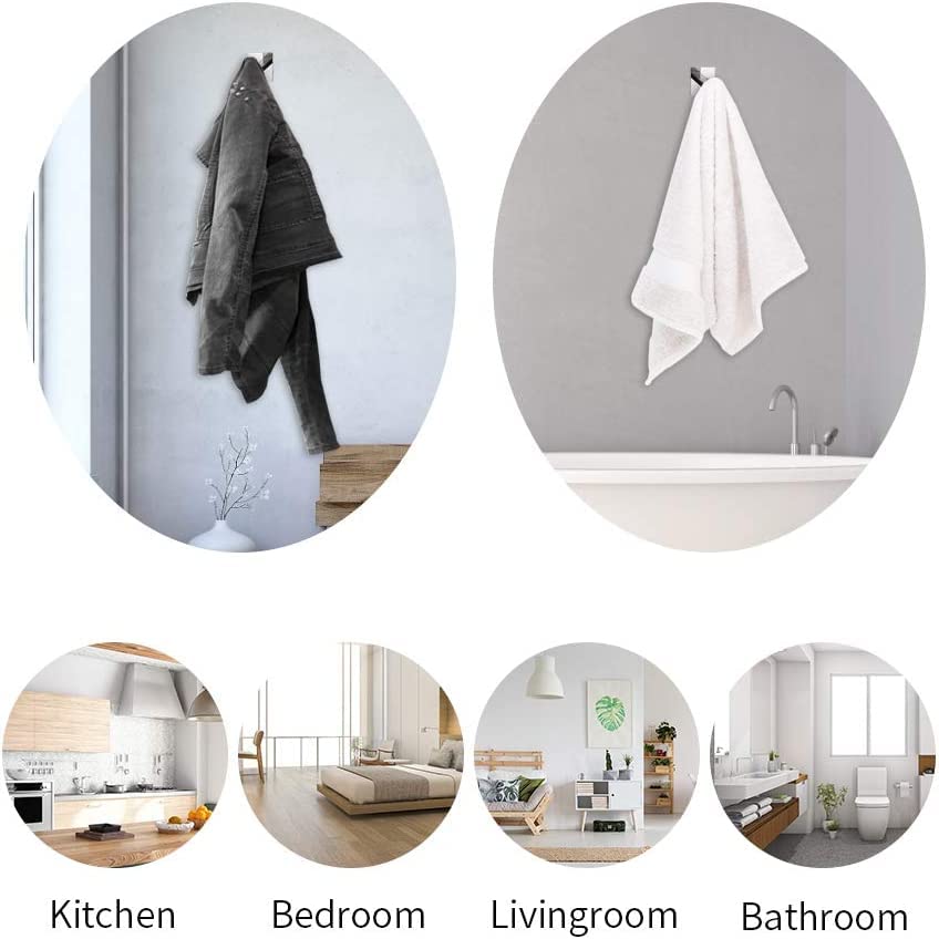 Set di 10 ganci adesivi in acciaio inox per bagno, cucina e camera da letto, senza fori, finitura argentata opaca | Leroy Merlin