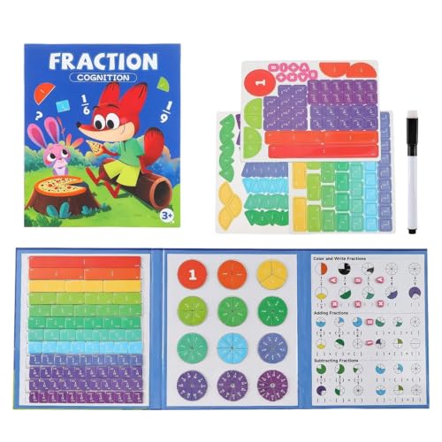 Juegos educativos de matemáticas con fracciones magnéticas para entretener a niños en el viaje