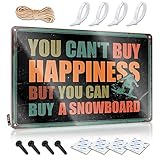 Abipuir 面白いパティオサイン You Can't Buy Happiness But You Can Buy A スノーボード ブリキ看板 バー ミラー 男性用 洞窟 バー サイン ホームデコレーション (サイズ:20X30CM)