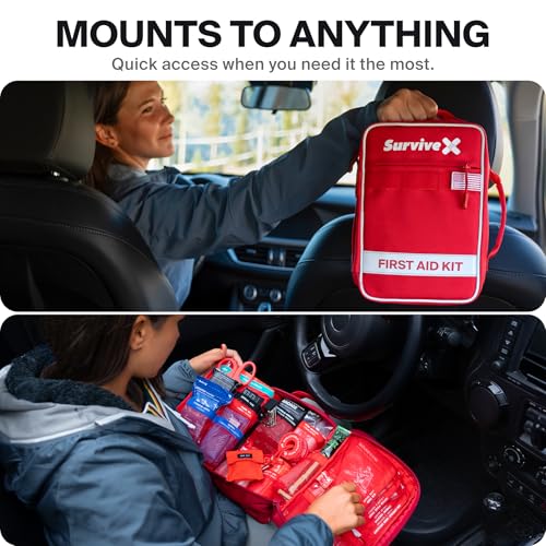 SurviveX Kit de primeros auxilios grande para coche, viajes y hogar, kit de emergencia para senderismo, camping, mochileros y al aire libre, incluye tiras de cierre de herida de punto de cremallera - imagen 8