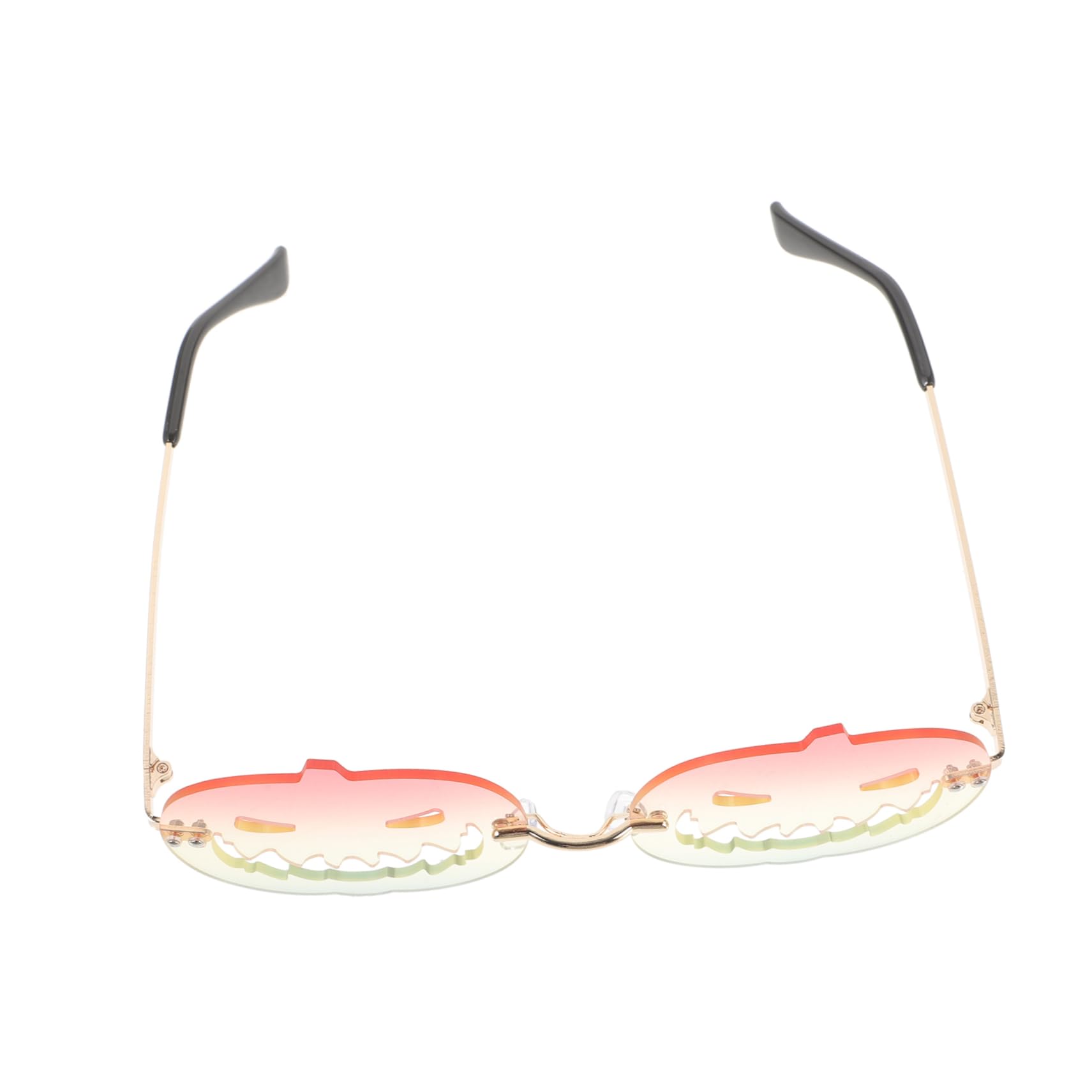 TOVINANNA Cool Rimless Sunglasses Women's Fashion Halloween Pumpkin Sunglasses Uv Protection