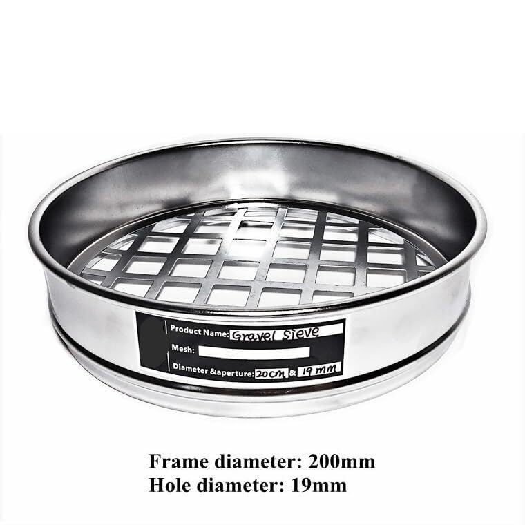 1 tamiz de grava de 20 cm con orificios cuadrados, tamiz de prueba estándar de laboratorio for una separación precisa de materiales (apertura 0,075-90 mm)(53 mm)