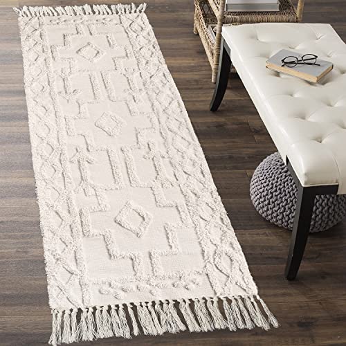 Uphome Runner Rug 2' X 6' Tufted Boho Hallway Rugs With Tassel Cotton Washable Tribal Accent Throw Rugs For Laundry Porch Bedroom Kitchen Living Room,Beige #TOP4
