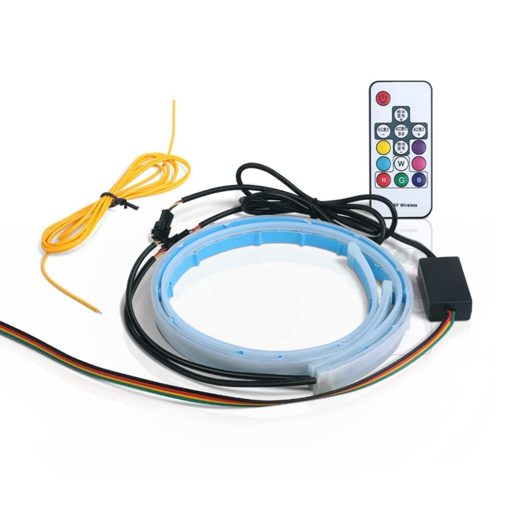 MAHALRAJ RGB 12V Universal Ultra Bright Daytime Running LED Lights Waterproof Strip DRL Lamp for Cars & Bikes with Remote Sequential Flow RGB (Multicolor) Turn Signal Light Lamp DRL-image-7