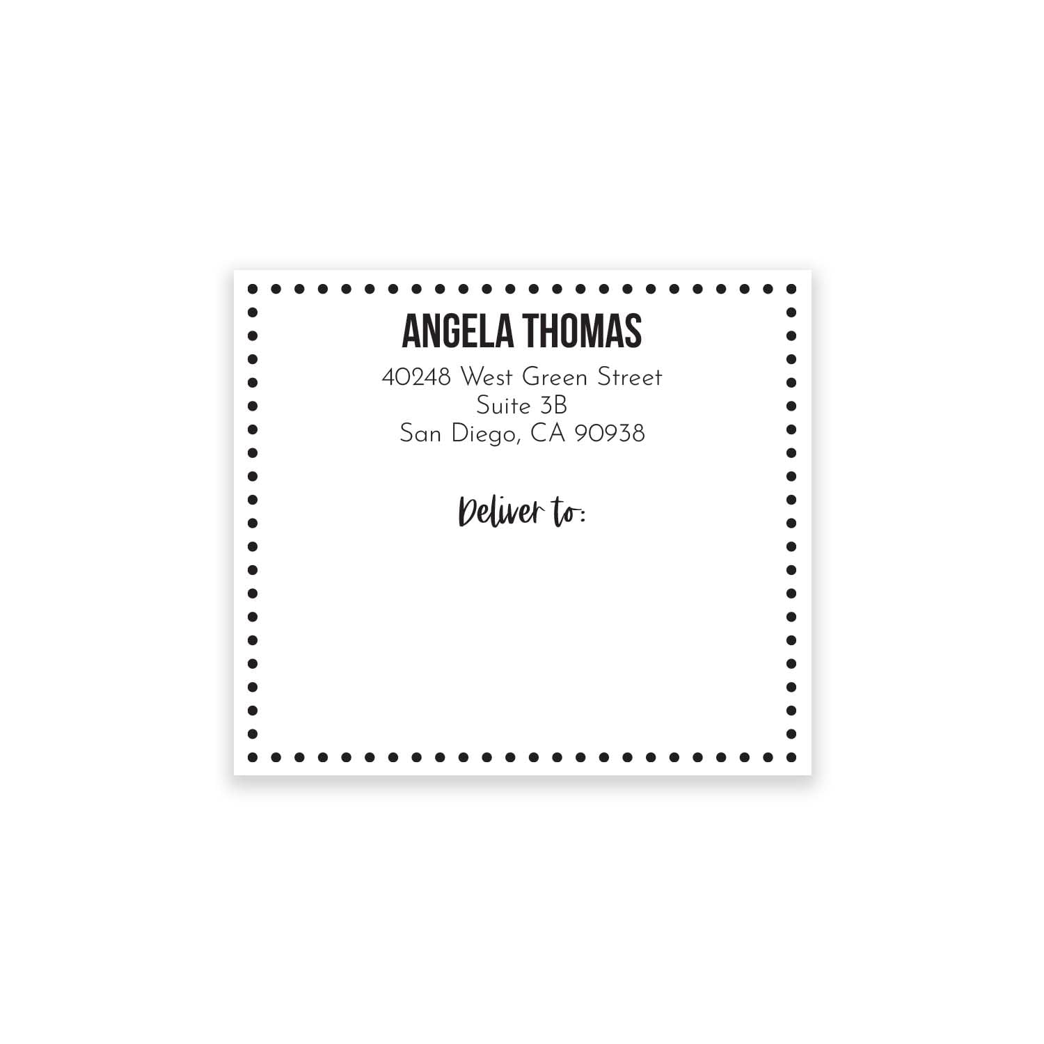 Custom Dotted Shipping Labels / 48 Personalized Address Labels/ 4" x 3½" Mailing Stickers/Made in USA