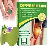 Uposiut 40PCS Knee Patches, Natural Wormwood Extract Patches for Knees, Fast Relief for Knee, Joint and Muscle Pain, 12 Hour Long Lasting Relief-F01