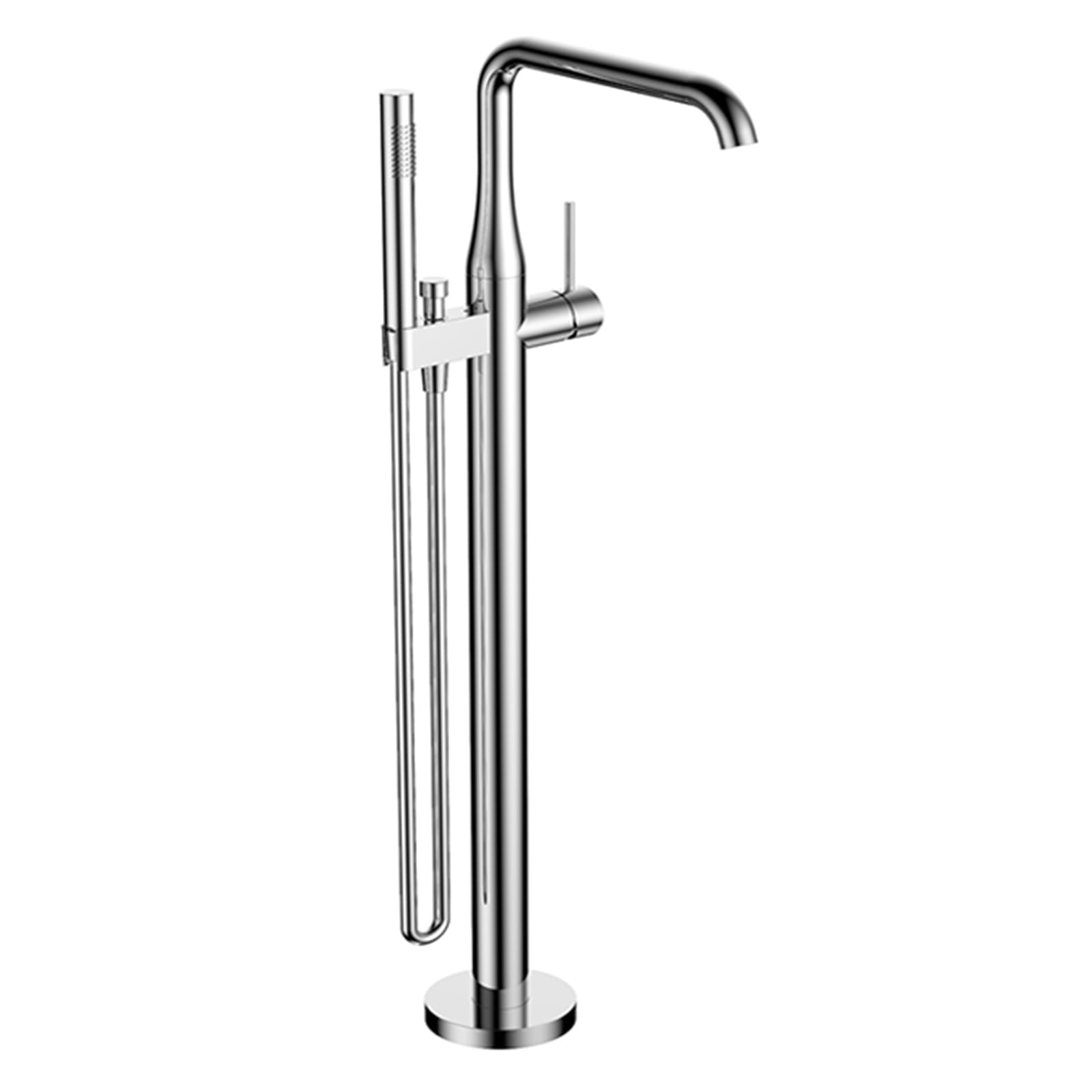 NZPOST Bath Mixer Taps with Shower Black Standing Bath Mixer Taps 360 Swivel Tap Hand Held Shower Head an
