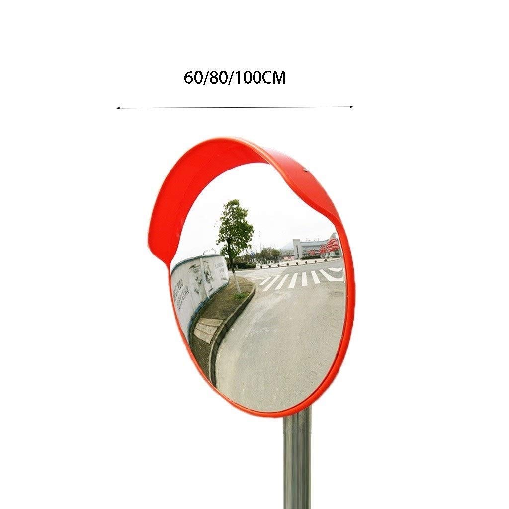 Espejo de Seguridad Vial 60CM / 80CM / 100CM, Espejo Convexo inastillable Espejo de Seguridad Convexo Duradero y Duradero Plástico (Tamaño: 60CM)