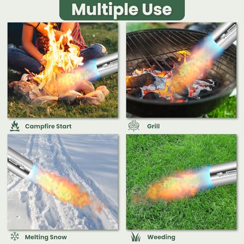 Image of ARTFLAMM Propane Torch Weed Burner Kit with Storage Bag, Torch Gun for Outside with 10 FT Hose, Self Igniter Weed Flame Torch for Fire Pit, Roofing, Melting Snow and Ice