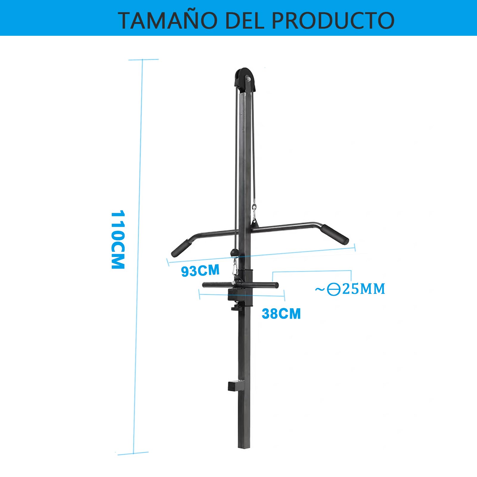 Barra para Banco de Pesas Multifunción, 110 cm Altura, 93 cm Ancho