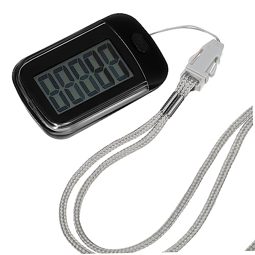 Abaodam Podómetro Pequeño para Caminar con Sensor De Clip para Personas Mayores Contador De Pasos Preciso para Senderismo Reloj Portátil De Plástico Negro