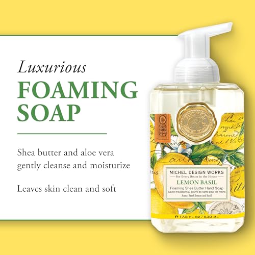 Image of Michel Design Works Foaming Hand Soap, Lemon Basil, 1-Pack, 17.8 Fl oz Each