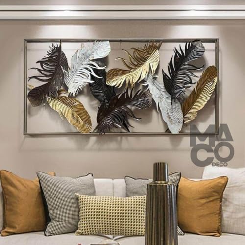 Image of MACODECO Metal Wall Art for Home Decor - Elegant Wall Decor Items - Modern Metal Wall Decor for Living Room, Bedroom, or Office - Stylish Decorative aesthetic home decor Your Home.