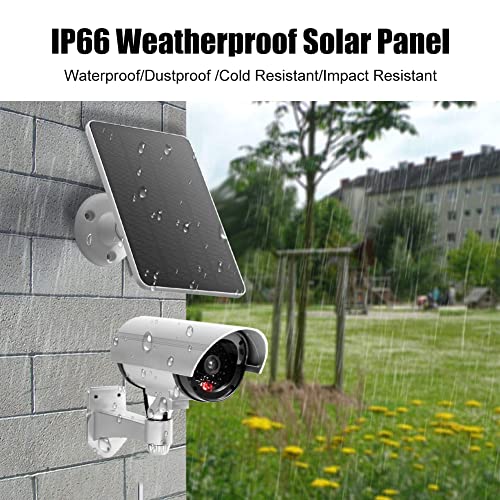 Solar Panel Charger -Weather Resistant, 4W 5V Solar Panel Wall Mounting Low-Power Solar Charging Panel Waterproof For Doorbell Security Camera With 300Cm Cable Bracket (White) #TOP2