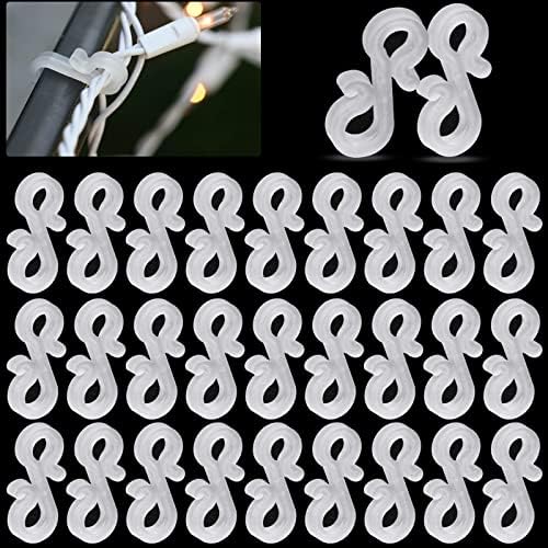 Weysoo Gutter Hooks, 120 Pcs Gutter Clips for Christmas Lights, Reusable Gutter Hooks for