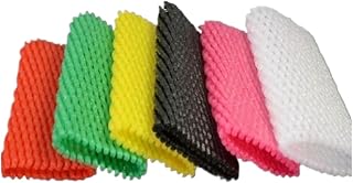 Funda de red de espuma for frutas, 290 piezas de color, a prueba de golpes, elástica, anticolisión, red de espuma for proteger huevos y verduras, bolsa de malla de embalaje de 14 × 7 cm (amarillo)