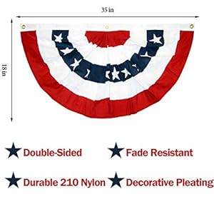 EBaokuup 1.5x3Ft USA Patriotic Pleated Fan Flag - 4PC American US Flag Bunting Banner Patriotic Bunting Flag Stars and Stripes Flag Bunting for Memorial Day The 4th of July and Labour Day EBaokuup 15x3Ft USA Patriotic Pleated Fan Flag 4PC American US Flag Bunting Banner Patriotic Bunting Flag Stars and Stripes Flag Bunting for Memorial Day The 4th of July and Labour Day